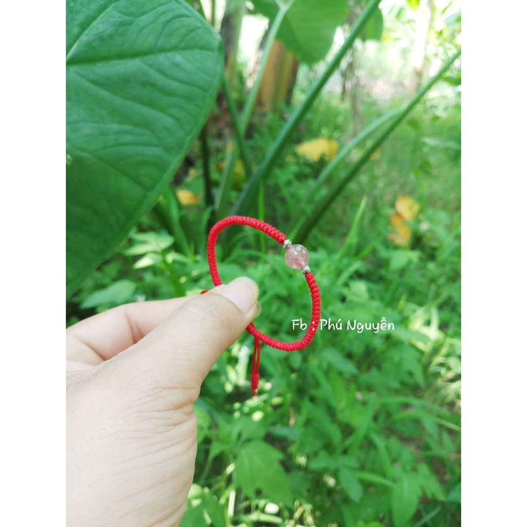 Vòng Tay Đa Thach Anh Dâu Tây ( thông báo size cổ tay )