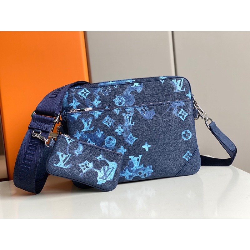 Túi đeo chéo cho nam kèm ví nhỏ thương hiệu Louis Vuitton LV da thật cao cấp hàng 1-1 vip