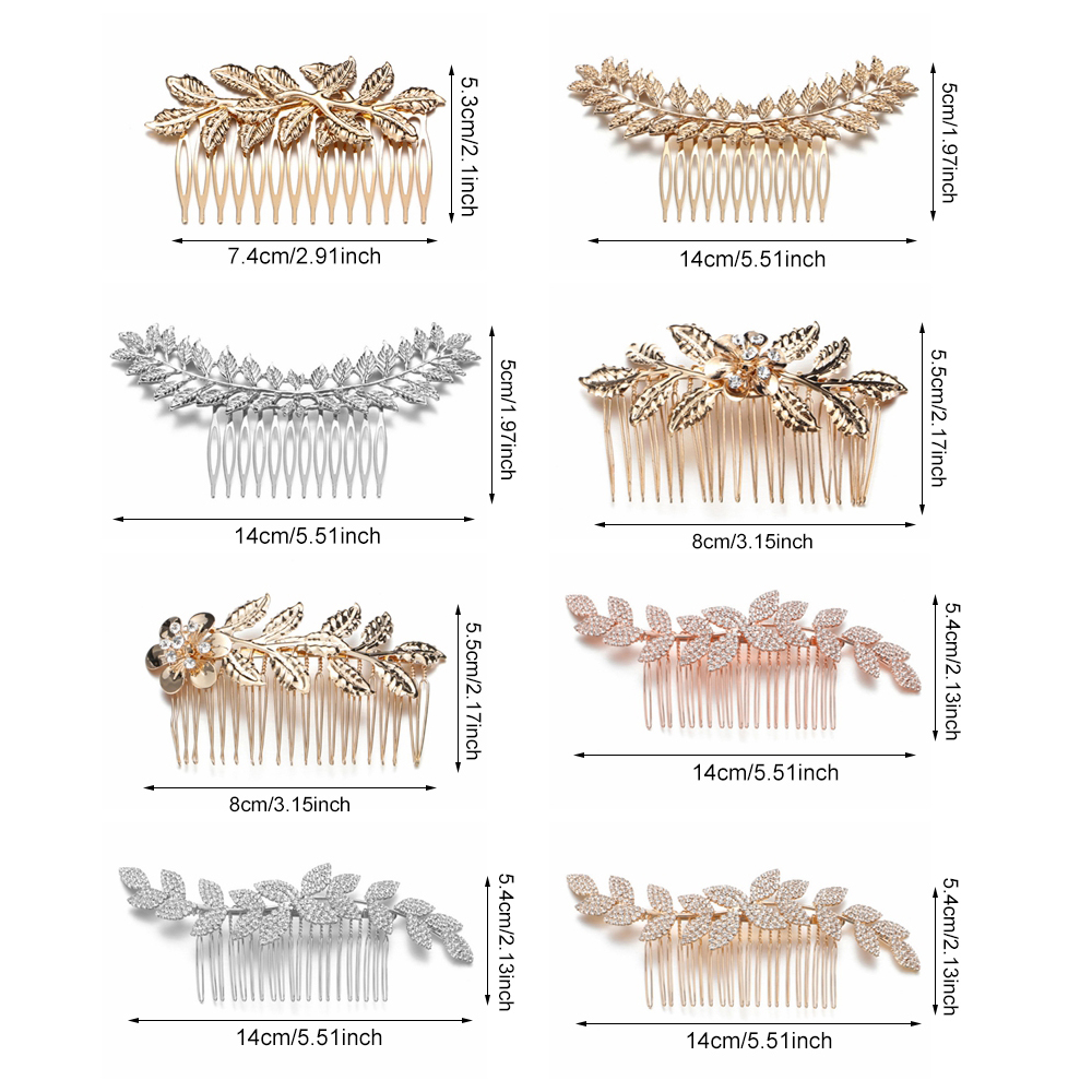 Lược Cài Tóc Hình Lá Kim Loại Thời Trang Cho Cô Dâu|Dây Buộc Tóc Phong Cách Hy Lạp|Băng Đô Nữ