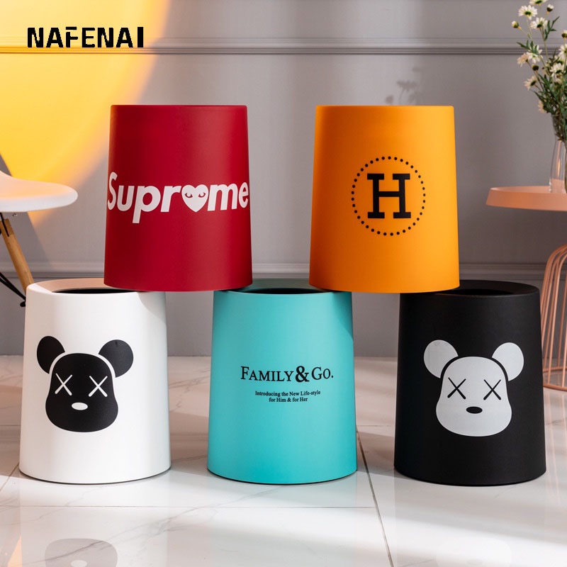 Nafenai Thùng rác không nắp sử dụng trong phòng khách phòng ngủ nhà bếp tiện lợi