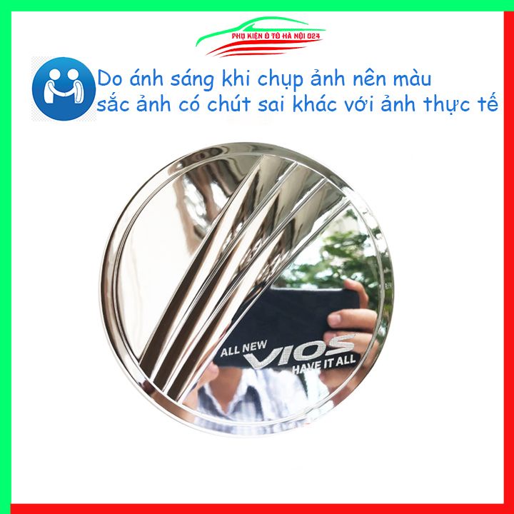 Ốp nắp xăng Vios 2014-2018 mạ crom bảo vệ chống trầy trang trí ô tô