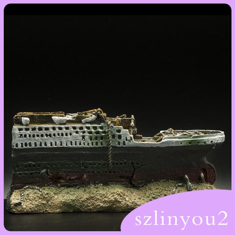 Đồ trang trí tàu Titanic trang trí bể cá