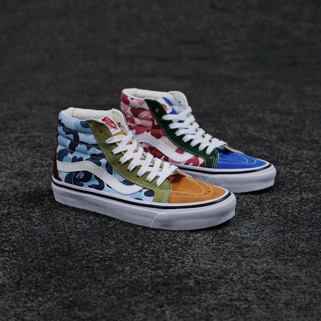 Giày Sneakers BAPE x Vans Sk8-Hi Cổ Cao Cá Tính Thời Trang