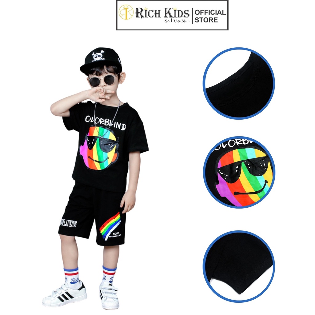 Đồ Bộ Cho Bé Trai Richkids Vải 100% Cotton Co Giãn Thoáng Mát, Thấm Hút Mồ Hôi