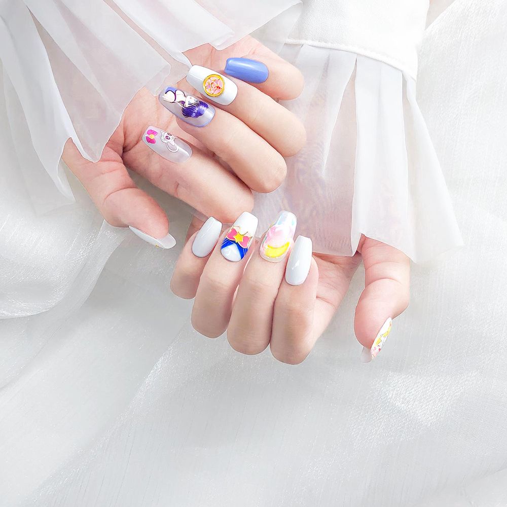 [Hàng mới về] Hình dán phụ kiện trang trí móng nghệ thuật siêu mỏng chống nước họa tiết Thủy thủ Mặt trăng