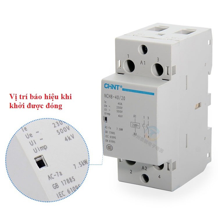 [CHÍNH HÃNG]Khởi động từ 1 Pha CHINT 63A/220V-Khởi động từ 1 pha CHINT NCH8 63A/220V