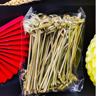 Ghim tre decor (100 cây) - xanh hình nơ 12cm