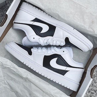 Giày JD1 Panda Low White Black New Bản Trung Cao Cấp Logo Trắng Mũi Đen Mới Nam Nữ