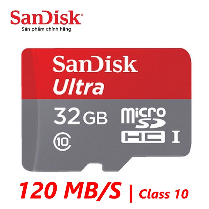[CHÍNH HÃNG] Thẻ Nhớ MicroSDHC SanDisk Ultra 64GB 32GB 120 MB/S