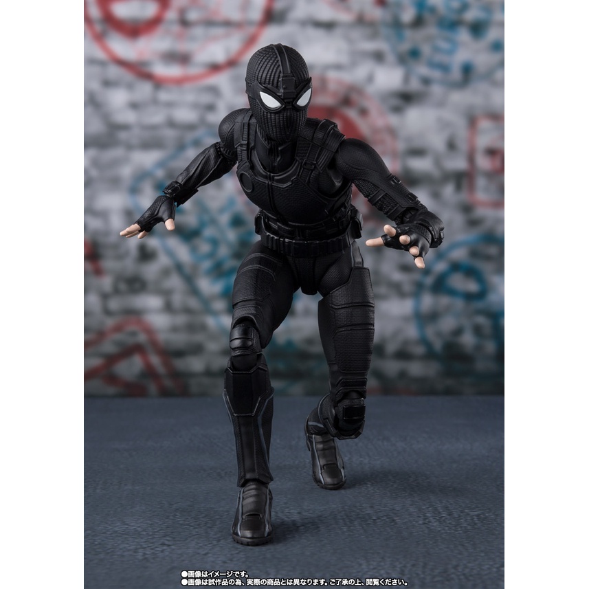 Mô Hình Spider Man Black Stealth Suit Marvel Far From Home SHF Có Khớp
