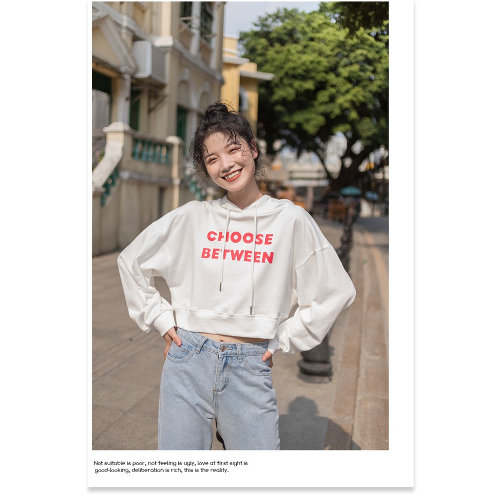 [FREESHIP TOÀN QUỐC] Áo hoodie croptop nữ form rộng đi học | BigBuy360 - bigbuy360.vn