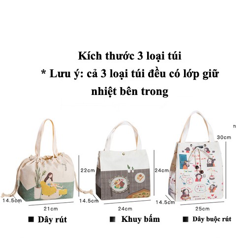 Túi đựng hộp cơm văn phòng giữ nhiệt nhiều kích thước thiết kế hiện đại trẻ trung | BigBuy360 - bigbuy360.vn