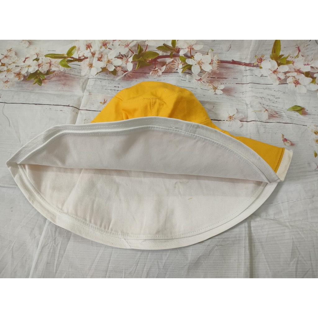 MŨ NÓN RỘNG VÀNH 2 MẶT VẢI COTTON PHỐI VIỀN MÀU