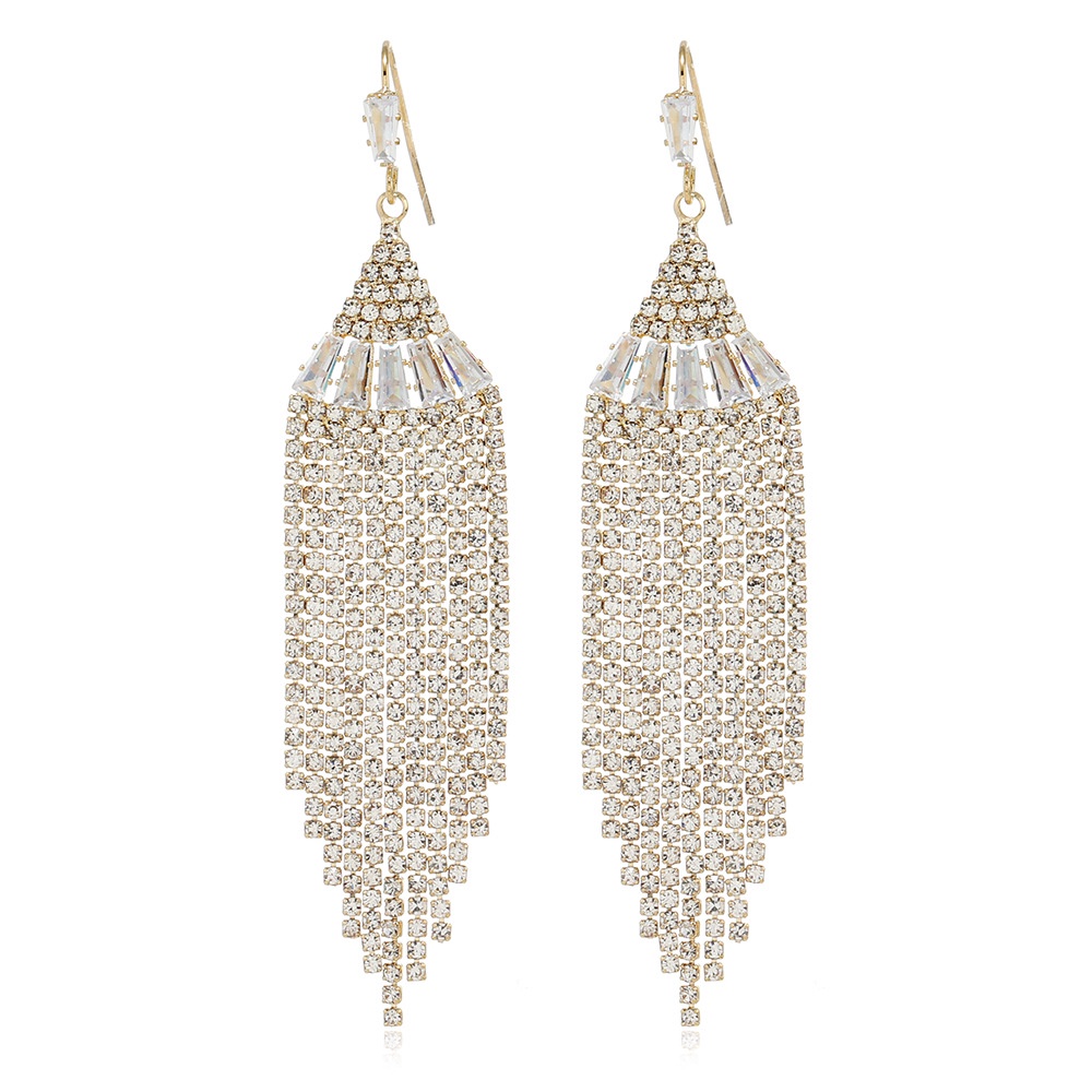 Bông Tai Tua Rua Đính Đá Zircon Đơn Giản Sang Trọng Phong Cách Âu Mỹ