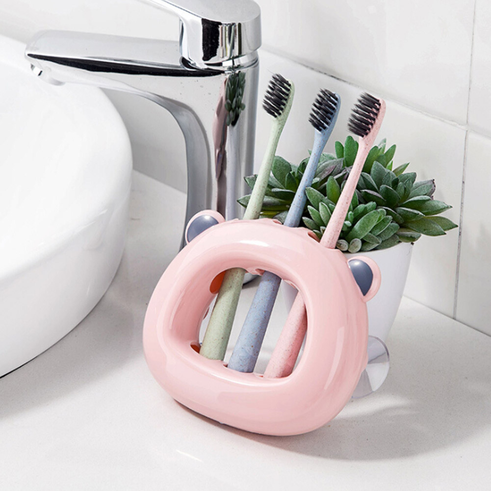 Giá Đựng Cọ Trang Điểm Gắn Tường Hình Gấu Dễ Thương