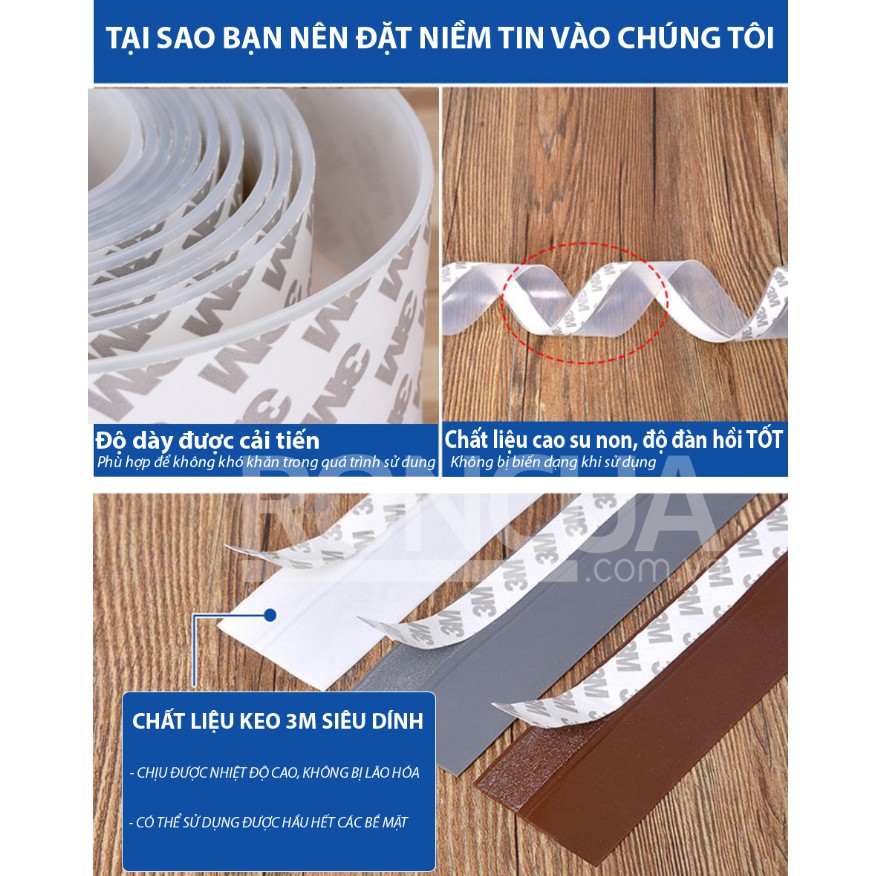 1 Mét Ron Chân Cửa LOẠI CẢI TIẾN Ngăn Bụi và Côn Trùng 25 35 45mm