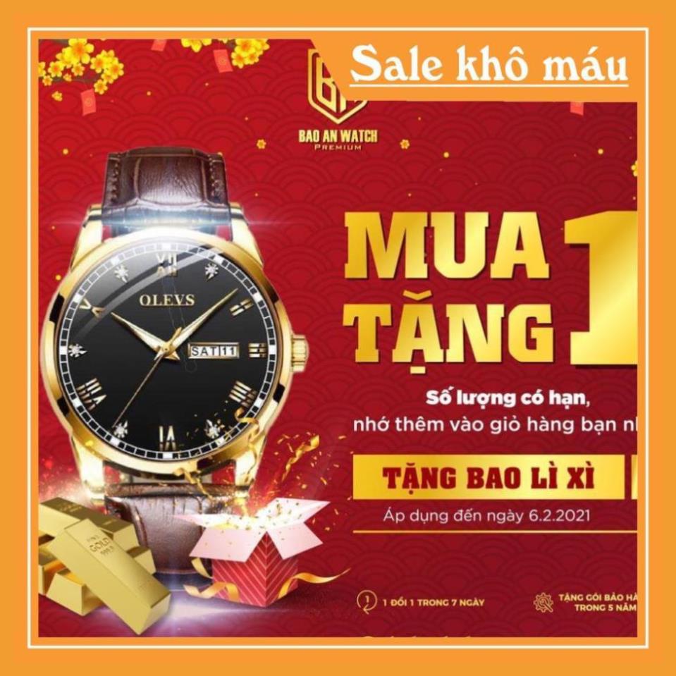 [Chính Hãng 100%] Đồng Hồ Nam - Đồng hồ thời trang nam OLEVS OL6602 dây da chính hãng size 40mm