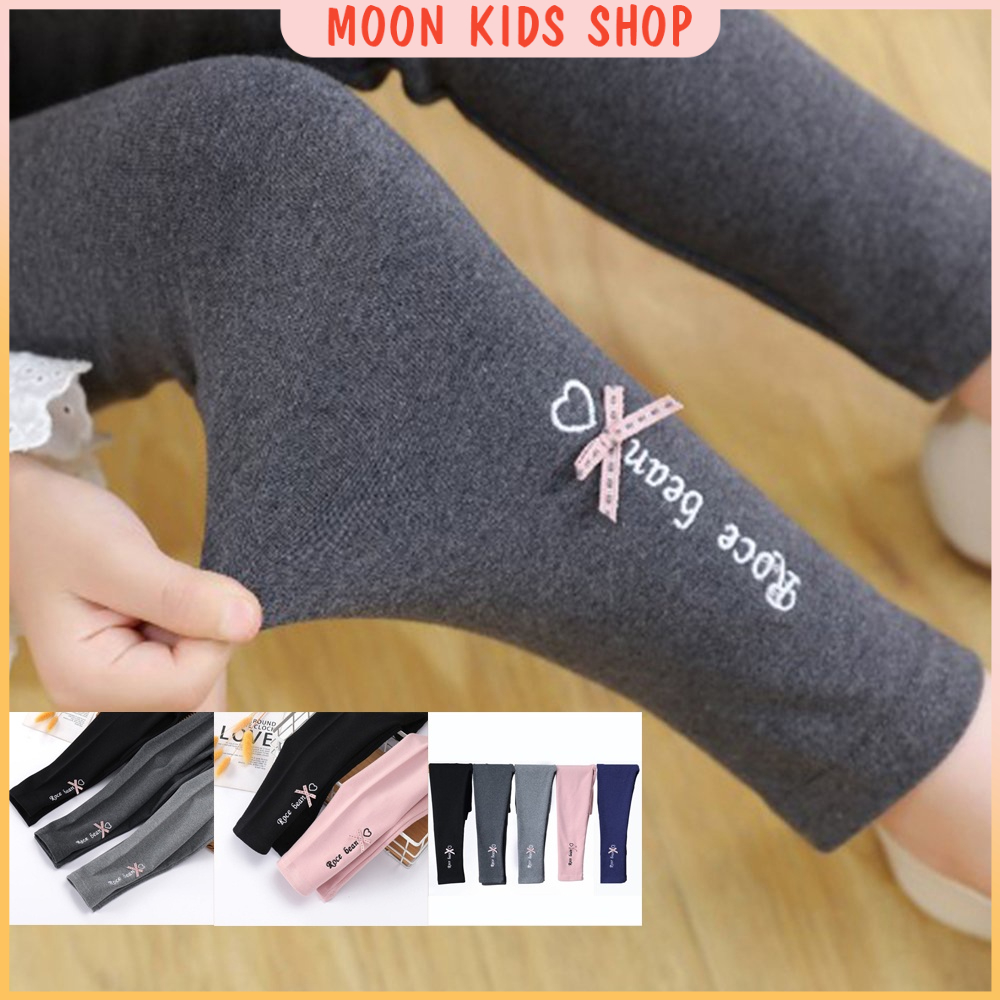 Quần legging cho bé gái chất cotton, quần dài cho bé mặc thu đông size từ 6 đến 45kg ROCEBEAN