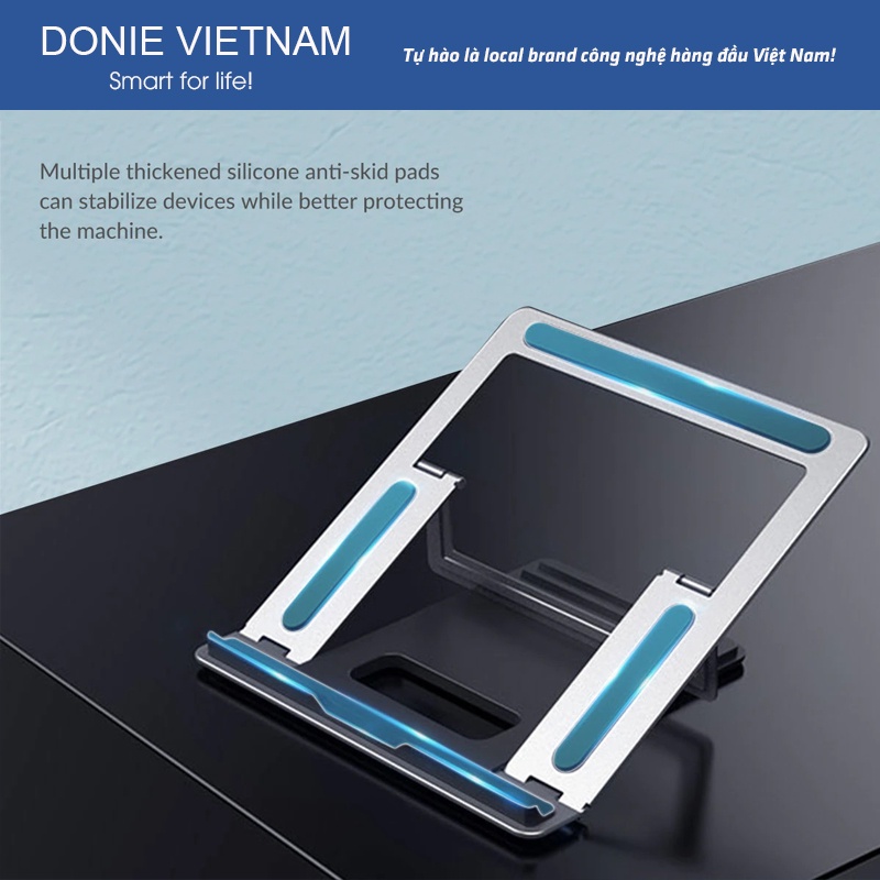 Giá Đỡ Tản Nhiệt Ipad, Laptop Bằng Nhôm Gấp Gọn Kê Cao Máy Tuỳ Chỉnh Độ Cao BG04