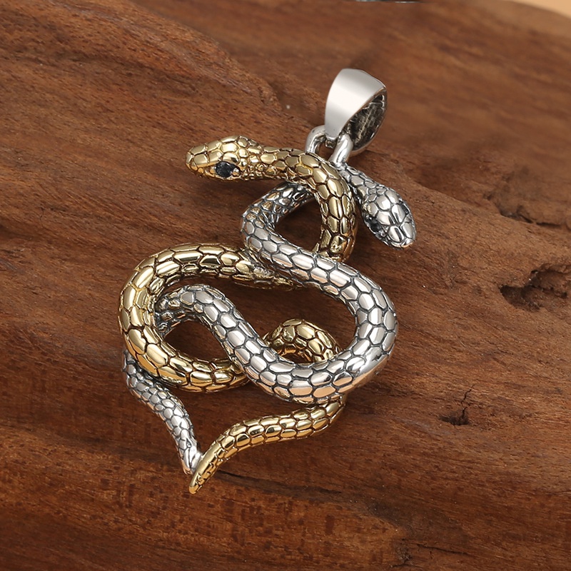 Vòng cổ Mặt Hình Rắn Phong Cách Vintage Thời Trang Cho Nam