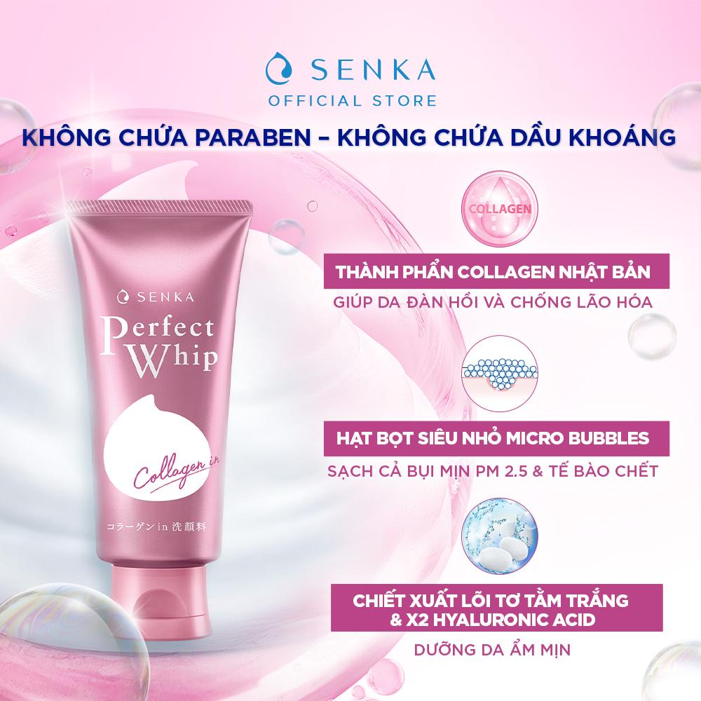 [Quà tặng] Sữa rửa mặt Senka Collagen Perfect Whip 120g