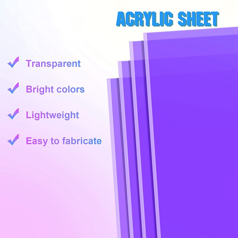 Bộ 3 Tấm Cắt Laser Bằng Acrylic Trong Mờ Dày 8X12 Inch (3 Gói 2.6mm)