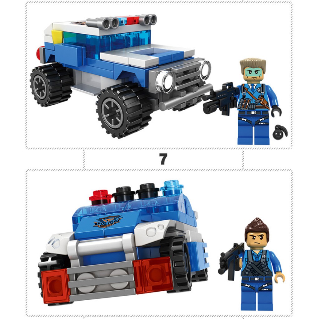 [780 CHI TIẾT-HÀNG CHUẨN] BỘ ĐỒ CHƠI XẾP HÌNH LEGO CẢNH SÁT,Lắp Ghép OTO, ROBOT, Lắp Ráp Xe Swat, Trực Thăng, Máy Bay