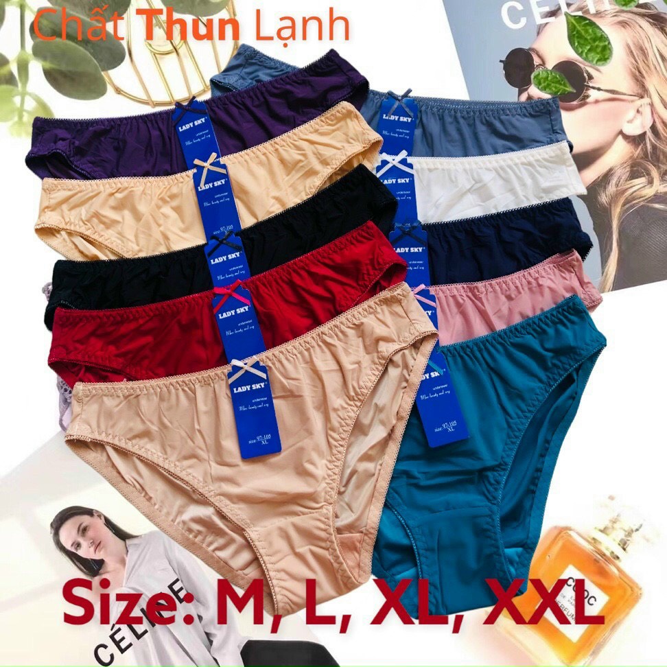 Combo 5 quần lót nữ thun lạnh trơn lưng thấp 585