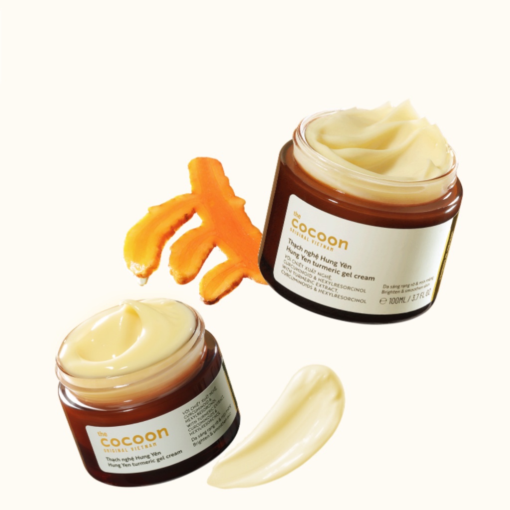 Thạch nghệ Hưng Yên dưỡng ẩm Cocoon 100ml, kem dưỡng ẩm cho làn da mềm mại và rạng ngời - HUNOXA