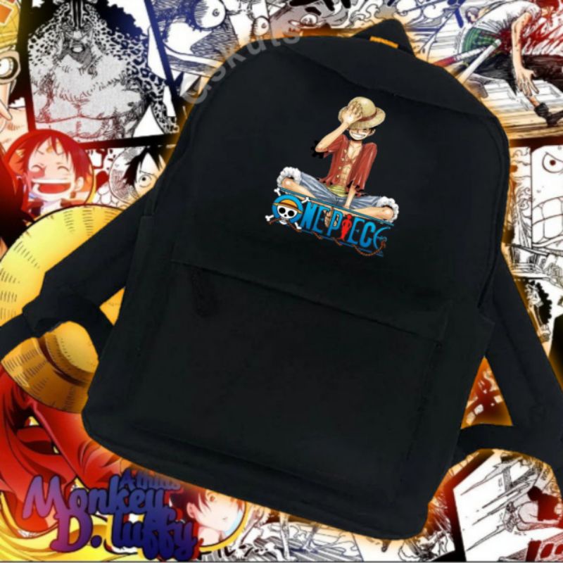Ba Lô Màu Đen In Hình Anime One Piece luffy zoro vinsmoke karacter Etc.