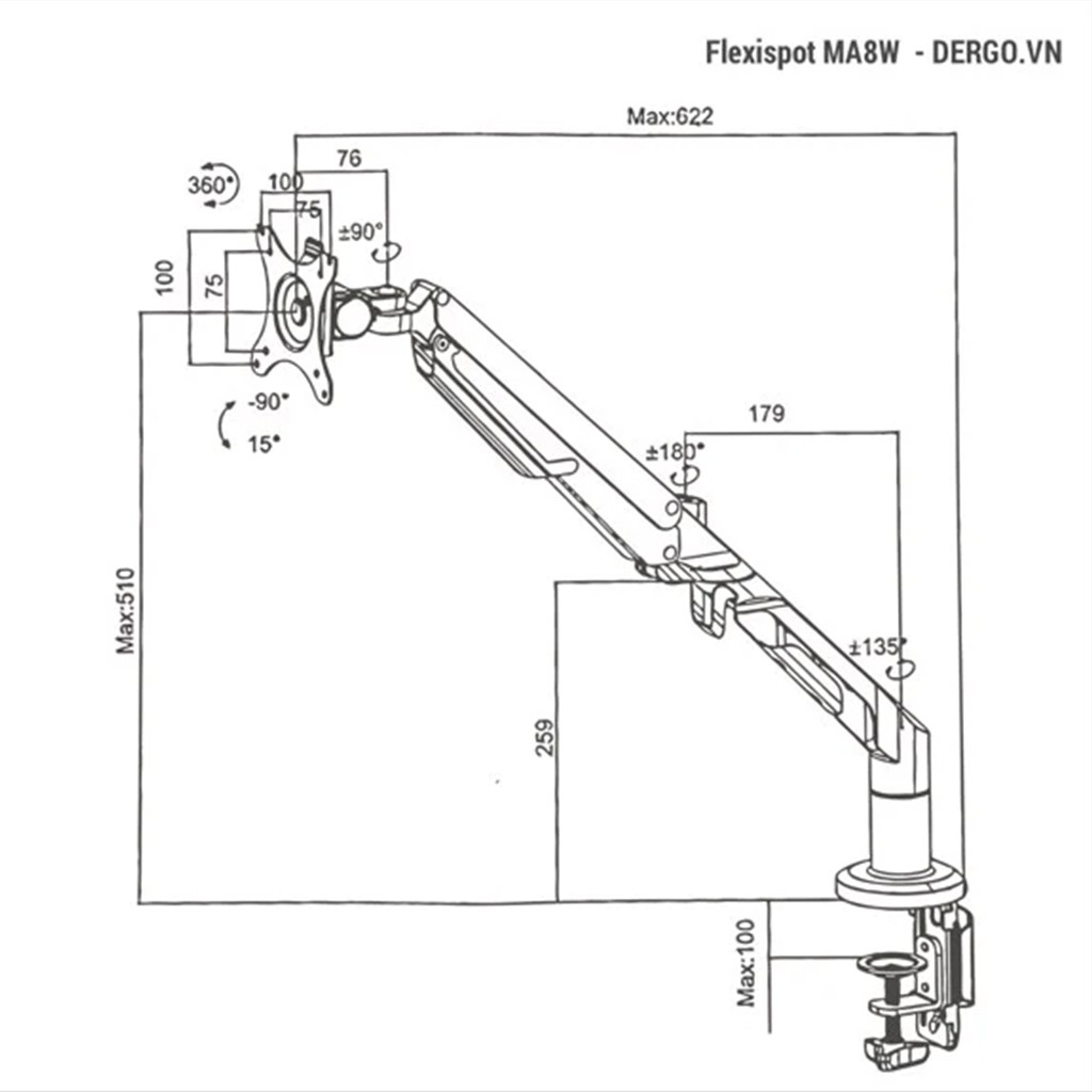 Giá Treo Màn Hình Đơn Flexispot MA8W