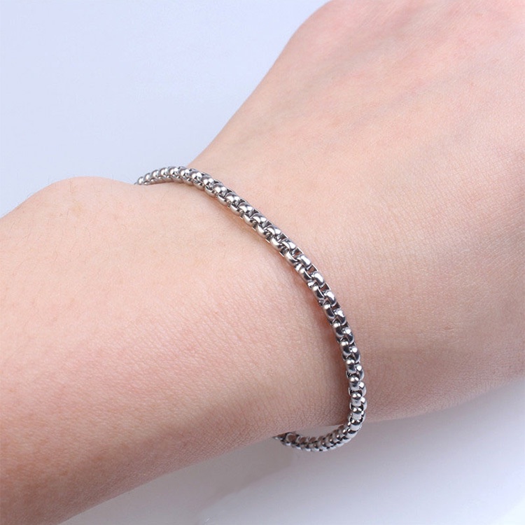 Lắc Tay Nam Inox Cao Cấp 4mm Bông Dừa Khít Cực Đẹp Thép Không Gỉ- LTNQC03