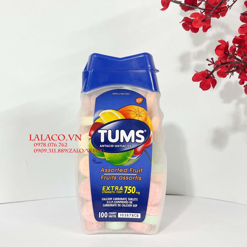 Kẹo Trái cây Tums Extra Strength Smoothies 100 viên - 265 viên