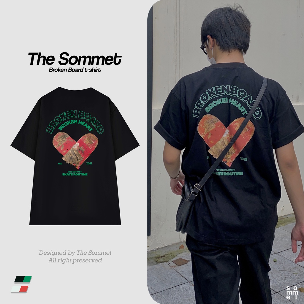 Áo Thun Unisex Local Brand The Sommet Màu Đen Oversize Broken Board - TCT03
