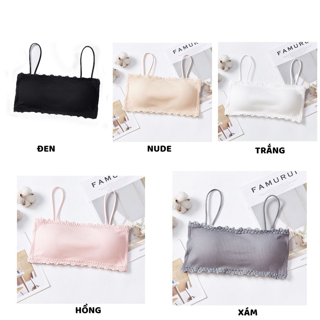 Áo Lót Nữ - Áo bra Nữ gân tăm viên ren nâng ngực sexy điệu đà DAN STORE MÃ Bra 001