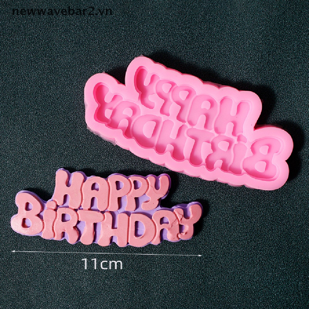 [newwavebar] Khuôn Silicone Làm Bánh Trang Trí Hình Chữ Happy birthday DIY
