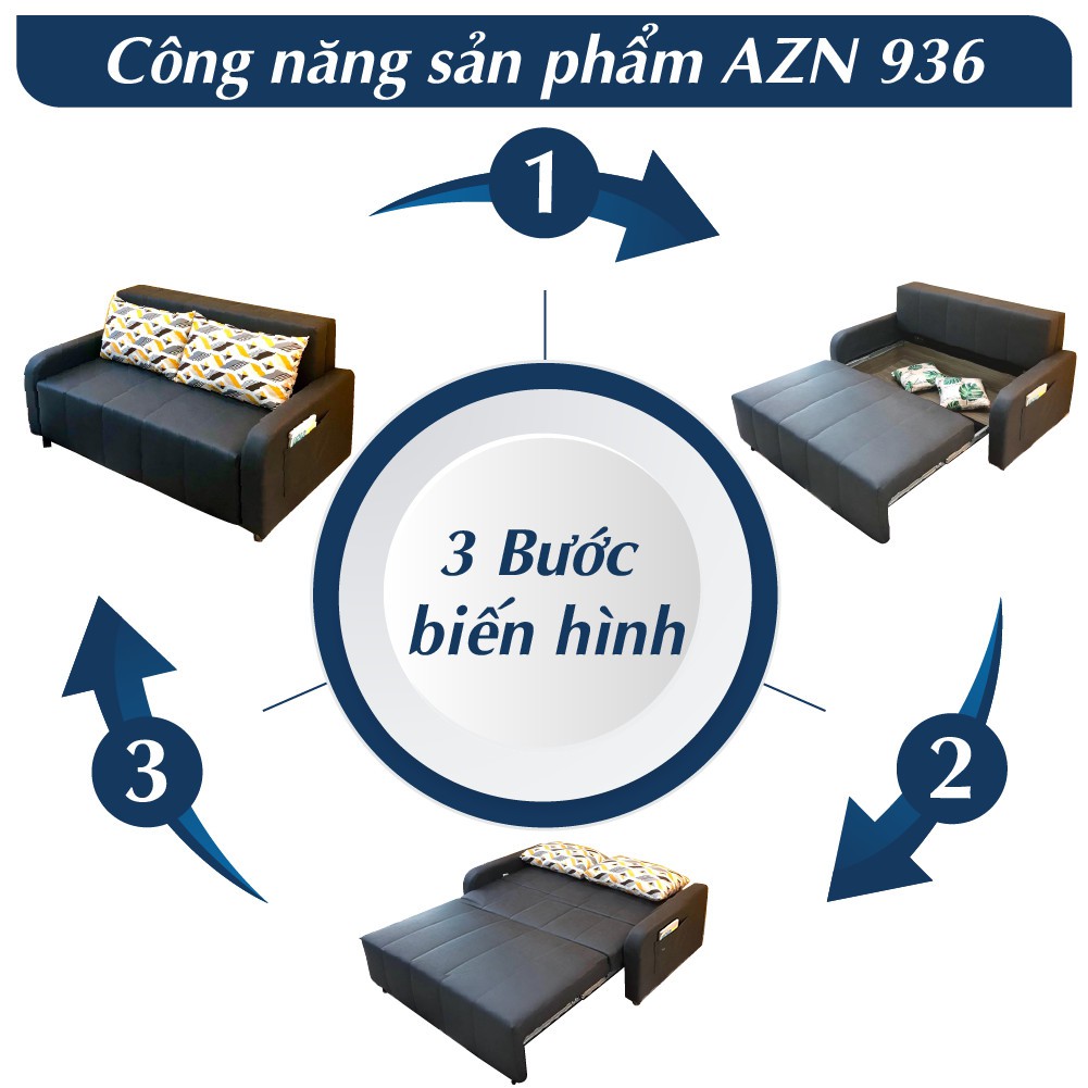 [BÁN CHẠY] Sofa Giường Thông Minh Nhập Khẩu Nguyên Bộ 3 In 1 SF36