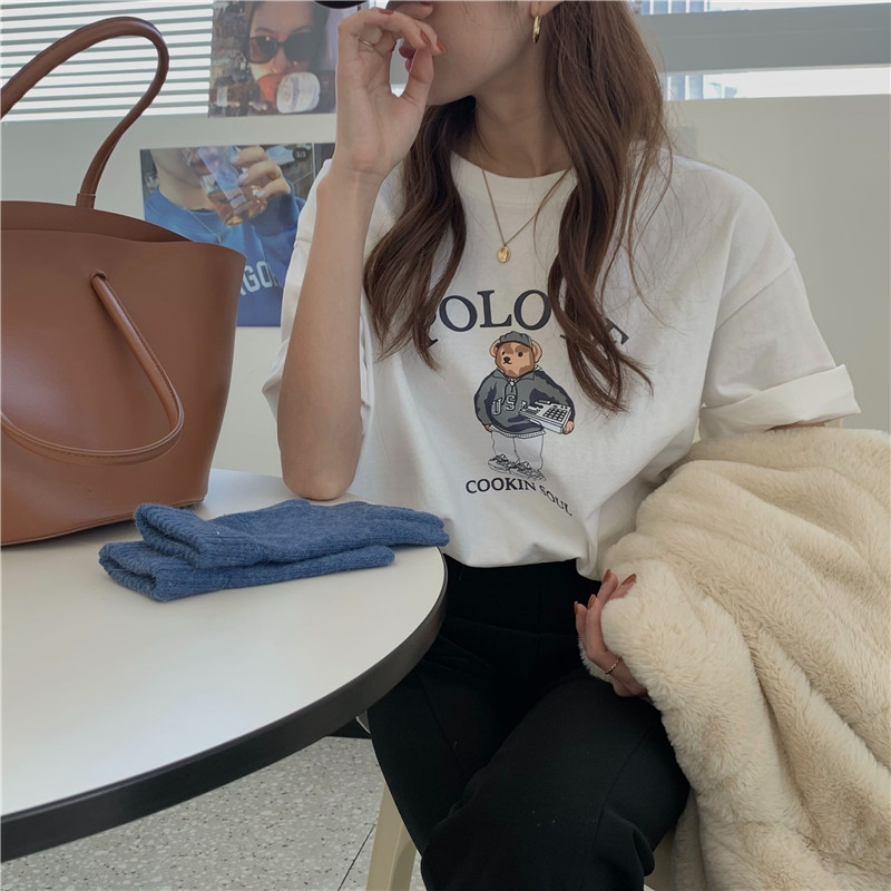 NRVP Áo Thun Nữ Ngắn Tay Cổ Tròn Thời Trang Hàn 2021