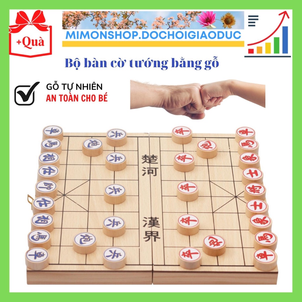 Trò Chơi Cờ Tướng Cờ Vua Bằng Gỗ Board Game Đối Kháng Trí Tuệ Tư Duy Thông Minh, Bàn Cờ Kèm Hộp Đựng MIMON