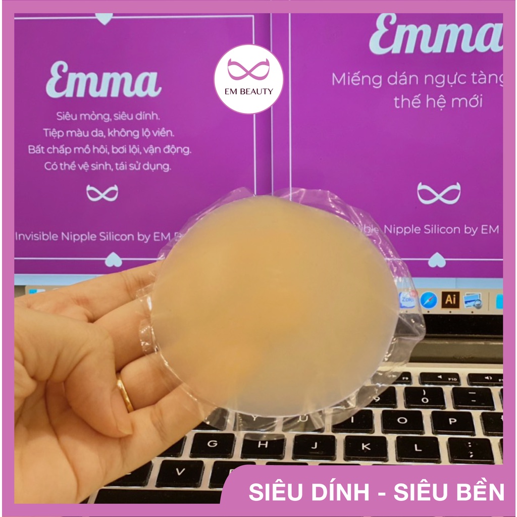 Miếng dán ngực silicon EMMA miếng dán mỏng nhẹ, tàng hình, không rơi, dùng được nhiều lần FREESHIP TẶNG QUÀ 0Đ