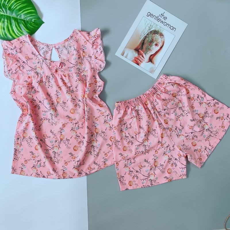 [HÀNG Y HÌNH] Bộ đùi mặc nhà, bộ đồ lụa tole tay cánh tiên dễ thương nhiều màu sắc