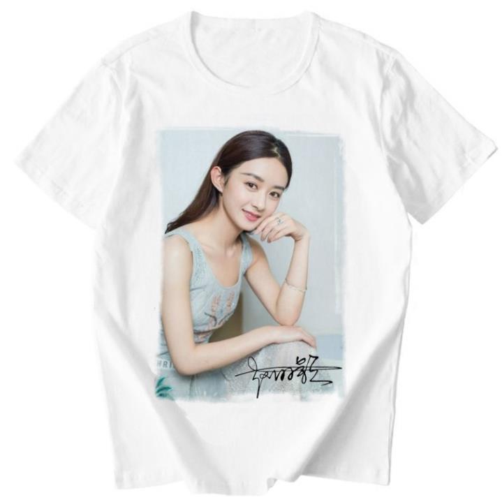 Áo thun nam nữ Triệu Lệ Dĩnh phong cách Hàn Quốc kiểu dáng đơn giản trẻ trung dành cho fan mã HO3