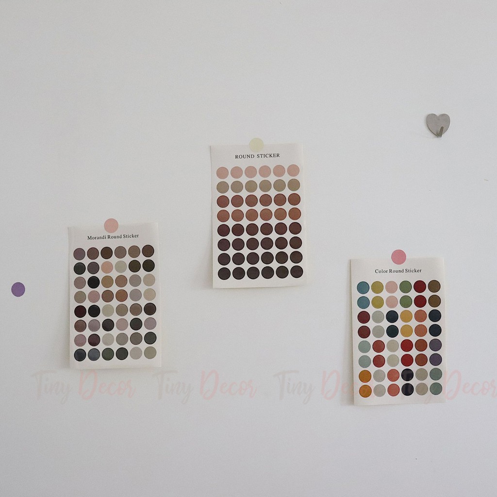 Tấm 48 Sticker Chấm Tròn, Decal Chấm Trang Trí
