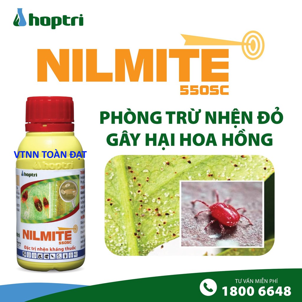 Chế Phẩm NILMITE 550sc Chai 100ml Đặc Trị Nhện Đỏ Gây Hại Trên Hoa Hồng và các loại cây trồng