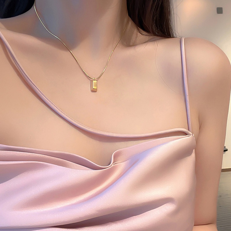 Dây chuyền vàng 18k KHÔNG GỈ vòng cổ titan nữ phong cách đơn giản trang sức titan cao cấp mẫu mới 2021