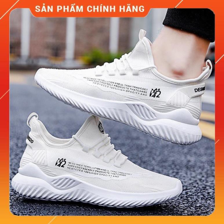 Giày thể thao nam A1 có 3 màu đen trắng & kem chất vải khử mùi thoáng chân đế cao su siêu êm giá rẻ -0op