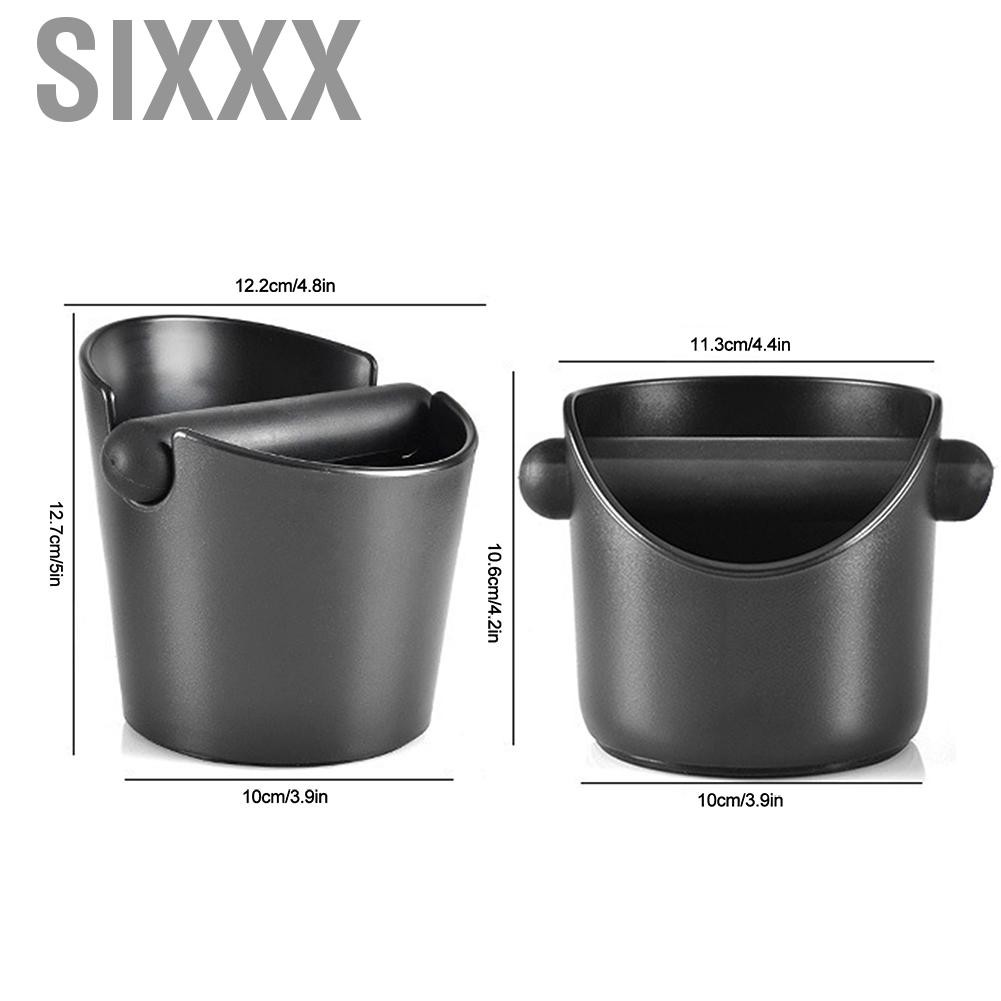 Sixxx Coffee Knock Box Anti-Slip Slag Grounds Bucket with Rubber Bar Making Accessories