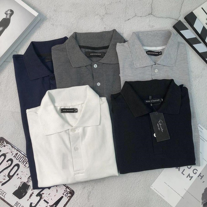 Domacushop. Áo polo nam tay ngắn cổ bẻ phối siêu đẹp với quần jean nam, áo thun dáng ôm, chất liệu co giãn