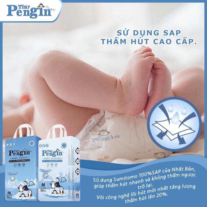 Tã Bỉm Dán Và Quần Cao Cấp Tiny Pengin Đủ Size S50/M50/L50/XL50/XXL50/XXXL50/4XL50/5XL50 - Tiny Sun