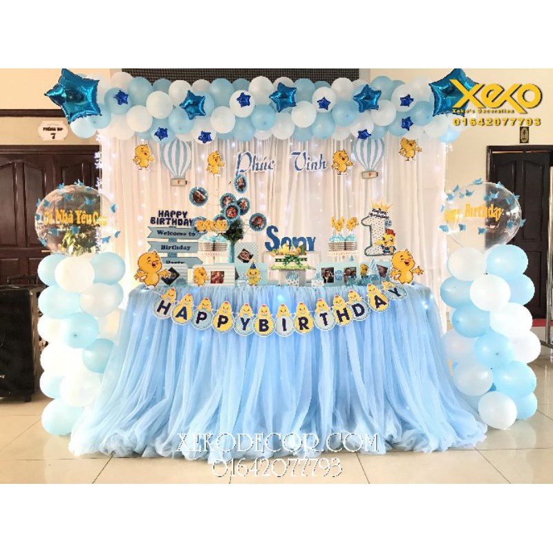 Combo set bóng trang trí sinh nhật chuẩn đầy đủ cho bé MS123